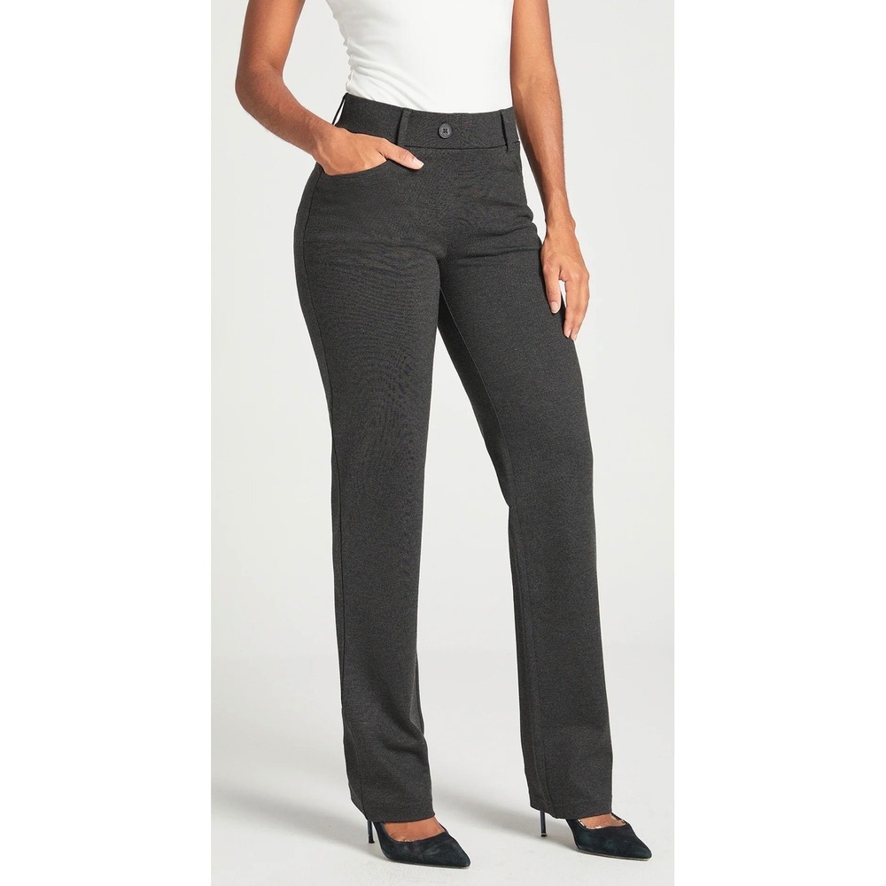 Betabrand Dress Pant Yoga Pants Charcoal Gray Straight Leg Work Office Mens M